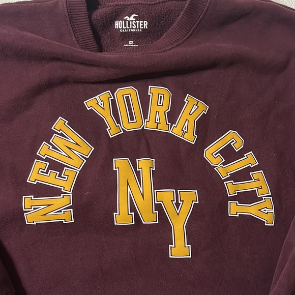 Set-Olfit-Hollister burgundy, New York cropped sweatshirt and sweatpants - Picture 5 of 9